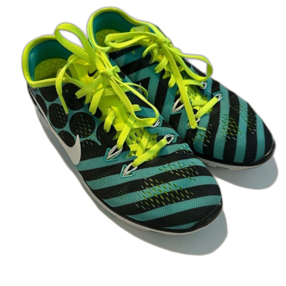 Nike Women's SZ 7.5 Free TR 5.0 Aqua Green Running Shoe Bold Laces Sneaker - Picture 1 of 15